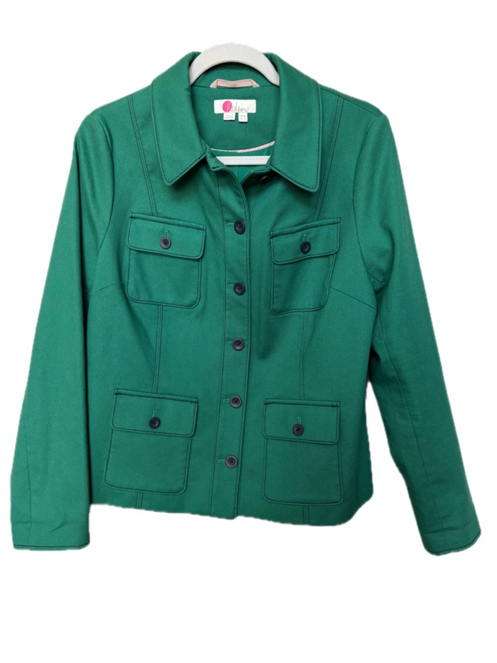 Boden Women's Emerald Green Button-Front Blazer Jacket